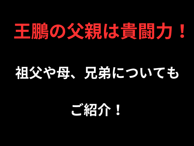 王鵬の父親は貴闘力！祖父や母、兄弟についてもご紹介！