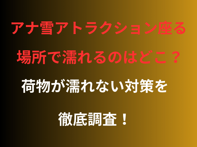 アナ雪アトラクション座る場所で濡れるのはどこ？荷物が濡れない対策を徹底調査！