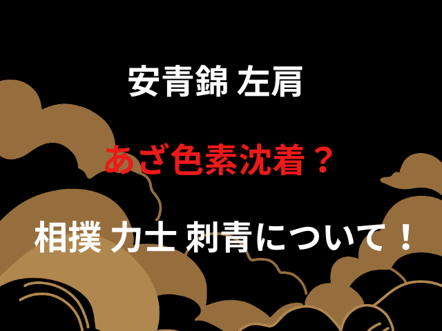 安青錦 左肩 あざ色素沈着？相撲 力士 刺青について！