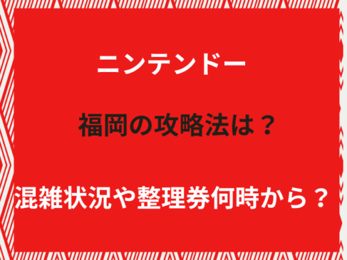 ニンテンドー福岡の攻略法は？混雑状況や整理券何時から？（2026年2月）