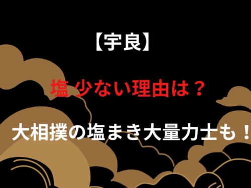 【宇良】塩 少ない理由は？大相撲の塩まき大量力士も！