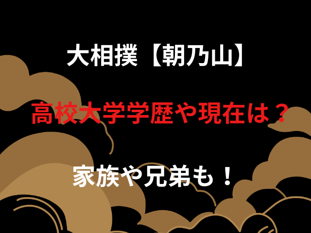 大相撲【朝乃山】高校大学学歴や現在は？家族や兄弟も！