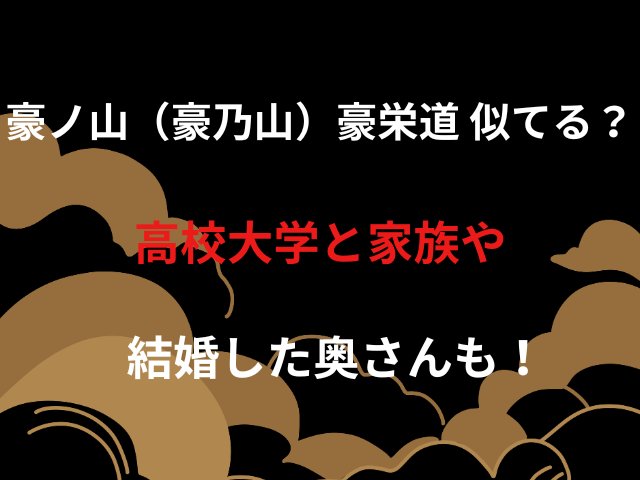 豪ノ山（豪乃山）豪栄道 似てる？高校大学と家族や結婚した奥さんも！