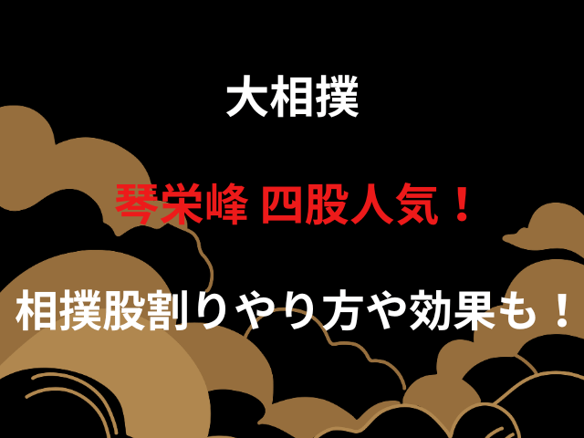 大相撲 琴栄峰 四股人気！相撲股割りやり方や効果も！