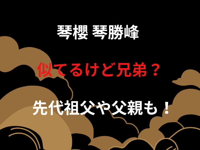 琴櫻 琴勝峰 似てるけど兄弟？先代祖父や父親も！